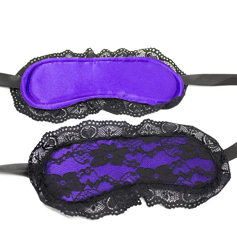 Set BDSM 2 Pièces - Menottes en Dentelle et Masque pour Jeux Érotiques